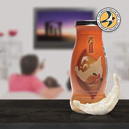 Golden Nest Premium Bird Nest Drink, Swallow Bird Nest 100% Natural - Made in USA, (??) 12 bottles x 240 ml (8oz) (Loquat and Ho